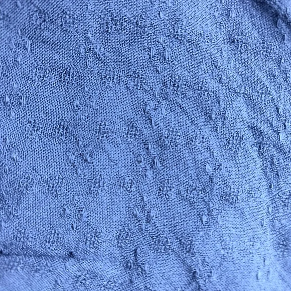 LC Waikiki Casual Embroidered Navy Boho Slit 3/4 Sleeves Blouse Women's Size M - Picture 9 of 15